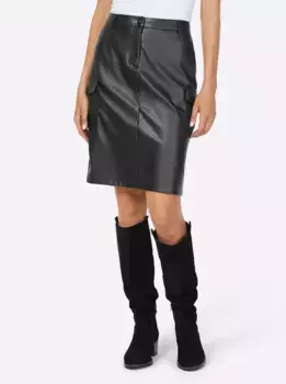 Юбка Heine из искусственной кожи, черный