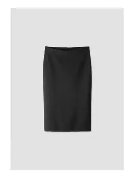 Юбка Hessnatur Strick Slim aus reiner Bio Merinowolle, черный