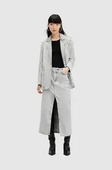 Юбка HONOR из хлопкового денима AllSaints, серый