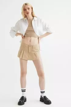 Юбка и шорты из твила H&amp;M, бежевый