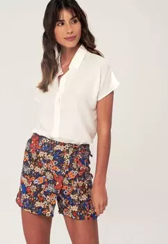 Юбка и шорты с запахом и цветочным принтом Herita, коричневый