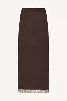 Юбка Индира из шелка The Row, коричневый