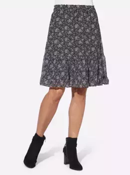 Юбка Inspirations с воланами Inspirationen, цвет Graphit-Flieder-Gemustert