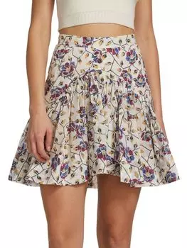 Юбка Isabel Marant Étoile Saureena с цветочным принтом, ecru