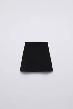 Юбка из 100% кашемира ZARA, черный