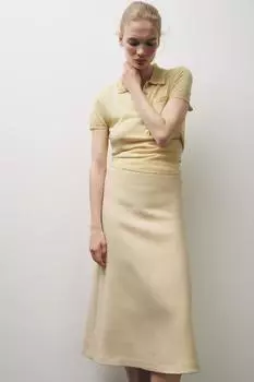 Юбка из 100% шерсти ZARA, устрично-белый