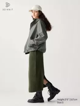 Юбка из 3d вязаной пряжи-суфле Uniqlo, зеленый