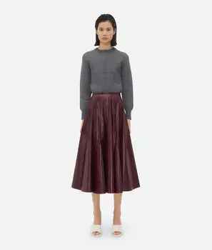 Юбка из блестящей кожи Bottega Veneta