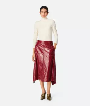 Юбка из блестящей кожи Bottega Veneta