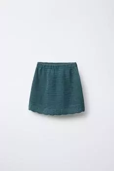 Юбка из цветочного трикотажа крючком ZARA, цвет Duck blue