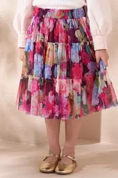 Юбка из цветочной сетки Alessia Angel & Rocket, розовый