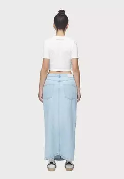 Юбка из денима AYA MIDI ZIP SKIRT Pegador, светло-голубой