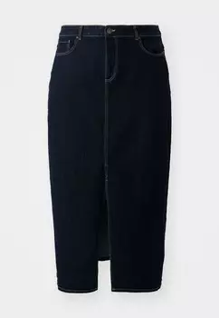 Юбка из денима CARVERA SLIT SKIRT ONLY Carmakoma, темно-синий деним