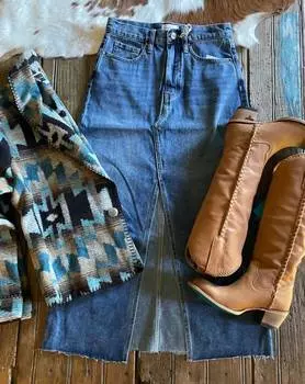 Юбка из денима Cibola синего цвета DRIFTWOOD