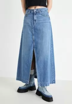 Юбка из денима FEATHERWEIGHT SKIRT GAP, черный