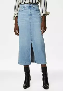 Юбка из денима MIDI Marks & Spencer, светло-голубой