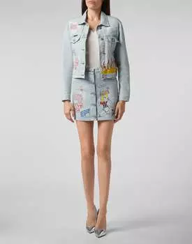 Юбка из денима PHILIPP PLEIN, цвет hot`n`cold