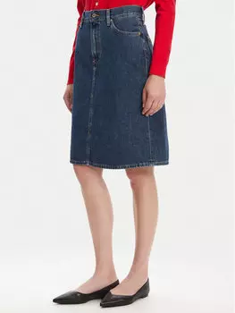 Юбка из денима прямого кроя WW0WW45666 Tommy Hilfiger, синий