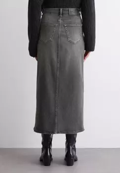 Юбка из денима REGULAR LENGTH FIT SLIT AT FRONT Marc O'Polo, серый деним
