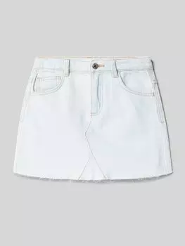 Юбка из денима с 5 карманами, модель «Стелла» Mango, светло-голубой