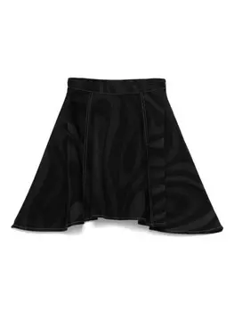 Юбка из денима с абстрактным принтом PUCCI Junior, черный