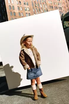 Юбка из денима с эффектом потертости ZARA, синий
