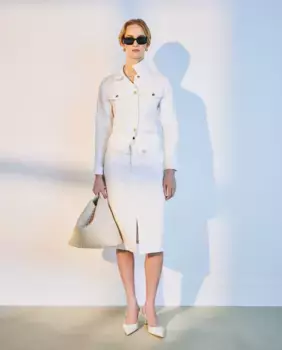 Юбка из денима с пятью карманами Woman El Corte Ingls, белый