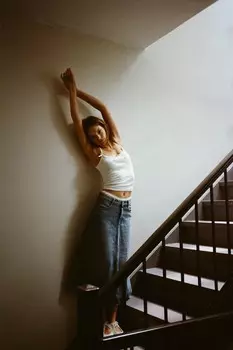 Юбка из денима средней посадки trf ZARA, синий