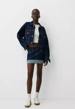 Юбка из денима TURN-UP Bershka, темно-синий