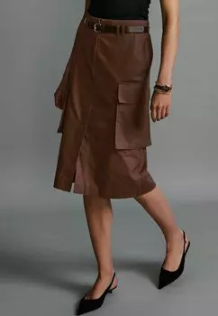 Юбка из денима UTILITY TALL REGULAR FIT Next, коричневый