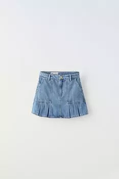 Юбка из денима ZARA, синий