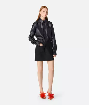Юбка из двойного хлопка Bottega Veneta, черный