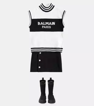 Юбка из джерси Balmain, черный