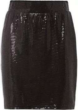 Юбка из джерси с блестящим принтом Bodyflirt, черный