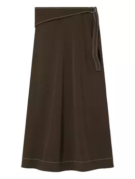 Юбка из джерси с поясом Tory Burch, коричневый