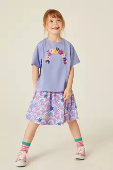 Юбка из джерси с принтом из 100% хлопка Crew Clothing Company, красный