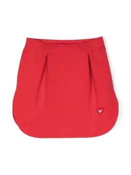 Юбка из джерси с вышитым логотипом Emporio Armani Kids, красный