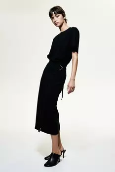 Юбка из джерси с запахом H&M, черный