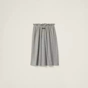 Юбка из джерси в рубчик Miu Miu, серый