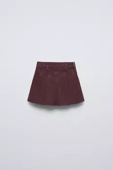 Юбка из джинсовой плитки ZARA, темно-бордовый