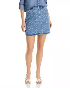 Юбка из джинсовой ткани Nelle Jacquard светло-голубого цвета Vero Moda