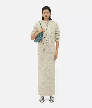 Юбка из фактурной шерсти в рубчик Bottega Veneta