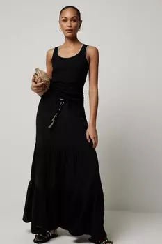 Юбка из фетра из льна River Island, черный