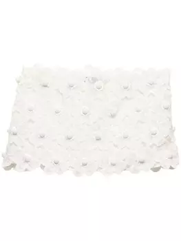 Юбка из гипюрового кружева Prada, белый