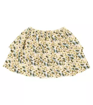 Юбка из хлопка с цветочным принтом Bonpoint, разноцветный