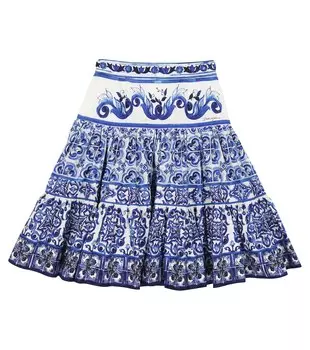 Юбка из хлопка с принтом Dolce&Gabbana, разноцветный