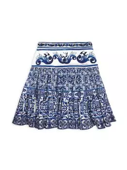 Юбка из хлопка с принтом DOLCE&GABBANA, зеленый