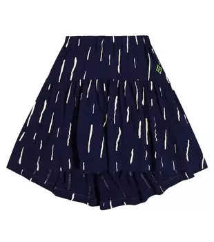 Юбка из хлопка с принтом птиц The Animals Observatory, синий