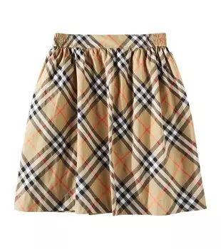 Юбка из хлопка в клетку Burberry Burberry Kids, цвет sand ip check