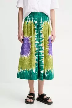 Юбка из хлопка Weekend Max Mara, зеленый
